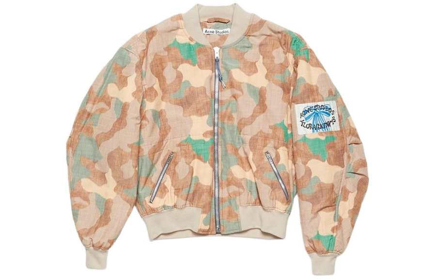 Acne Studios Acne Studios Camouflage Printed Zip Up Bomber Jacket