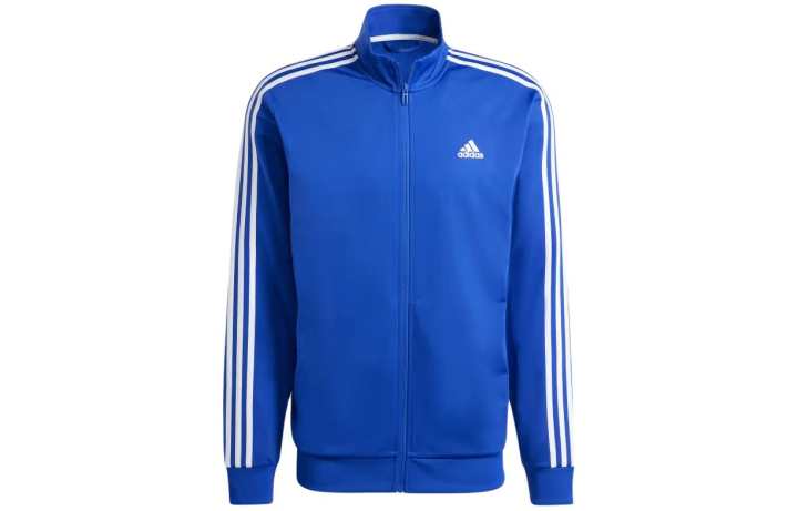 Adidas Adidas Essentials Warm Up 3 Stripes Track Jacket Stand Collar Jackets Men's Blue