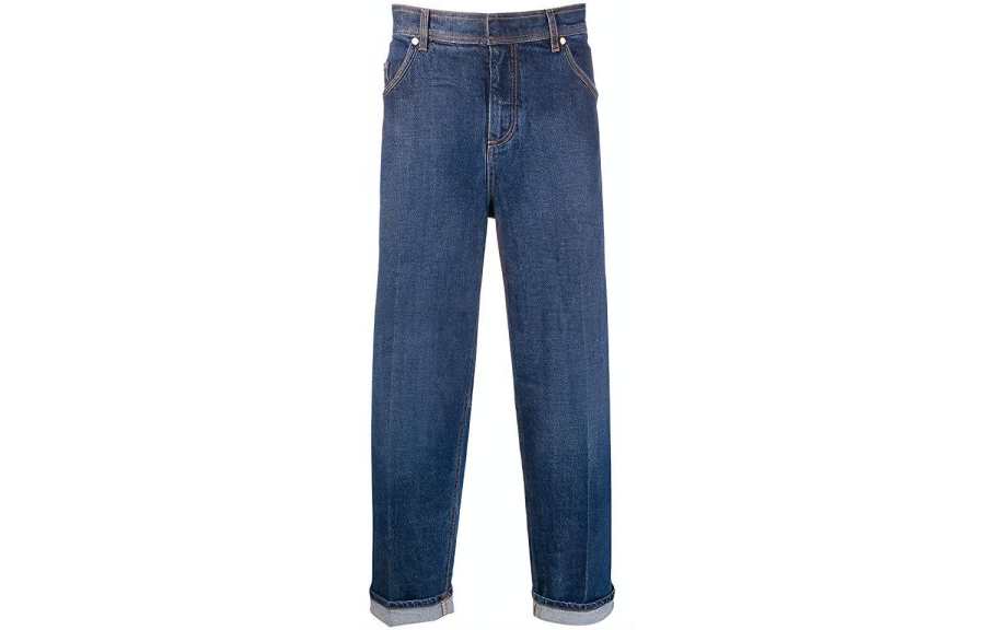 Neil Barrett Jeans Men's Blue Moderate Straight Fit Pants