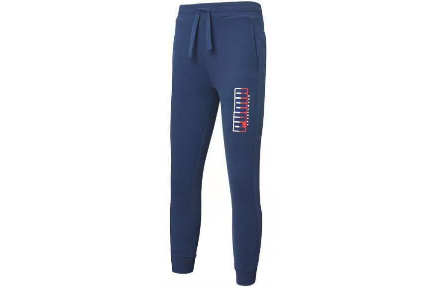 PUMA Knitted Sweatpants Men's Dark Denim Blue Moderate Other
