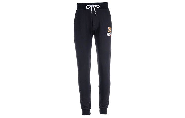 MOSCHINO Casual Pants Men's Black Moderate Straight Fit Pants