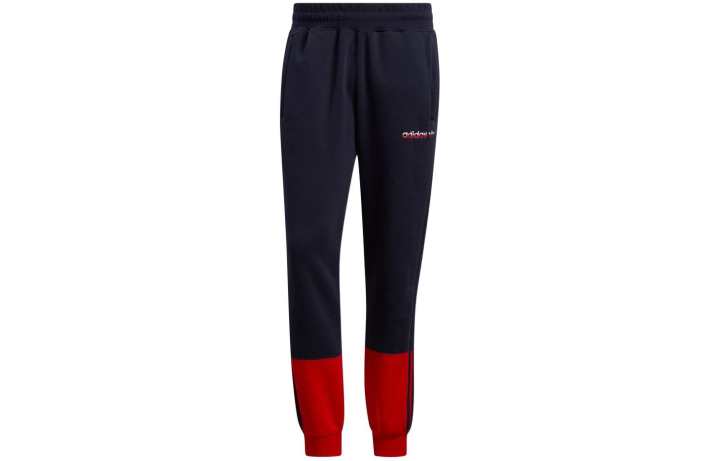 Adidas Adidas Knitted Sweatpants Men's Blue Red Moderate Cuffed Pants