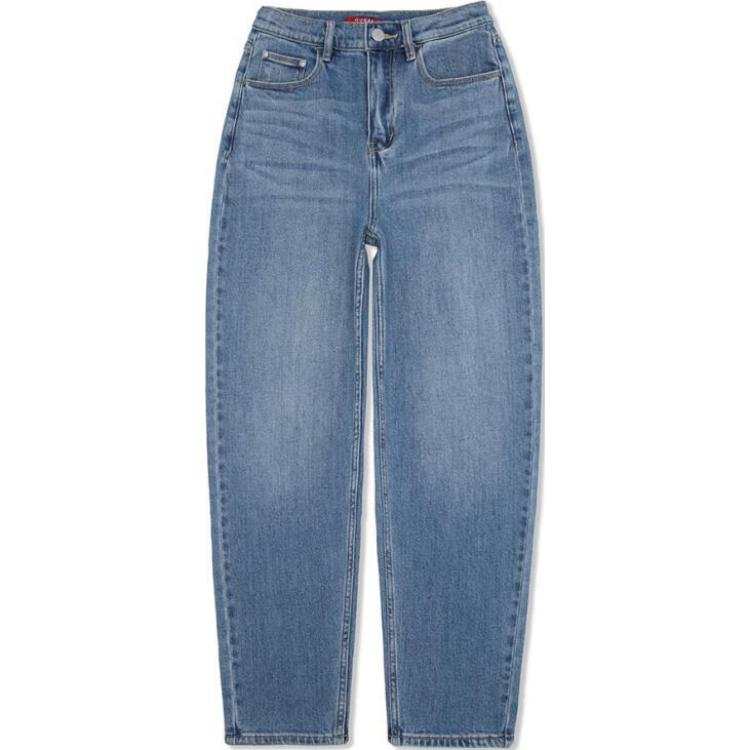 GUESS Jeans Unisex Blue Moderate Straight Fit Pants