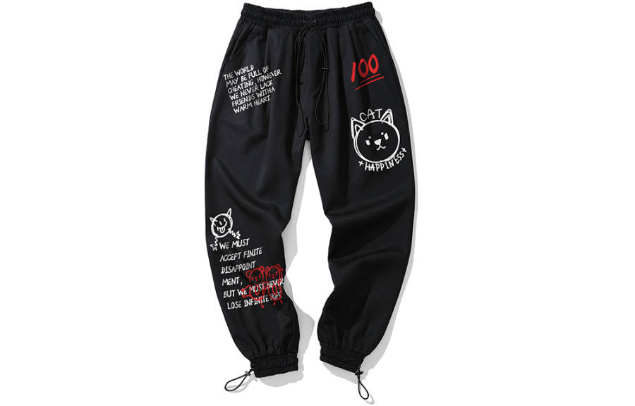 SANSYAS Knitted Sweatpants Unisex Moderate Cuffed Pants