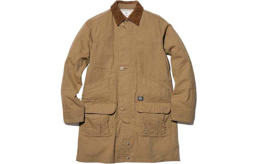 Snow Peak Trench Coats Men's Khaki Lapel Moderate Other