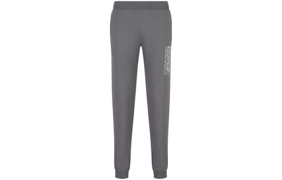 EMPORIO ARMANI EA7 Knitted Sweatpants Men's Gray Moderate Cuffed Pants
