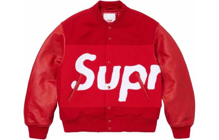 Supreme Supreme Big Logo Chenille Varsity Jacket Red
