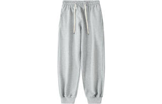 COUNTRY MOMENT Japanese Style Casual Straight Fit Solid Color Elastic Cuff Fleece Lined Knitted Sweatpants Unisex