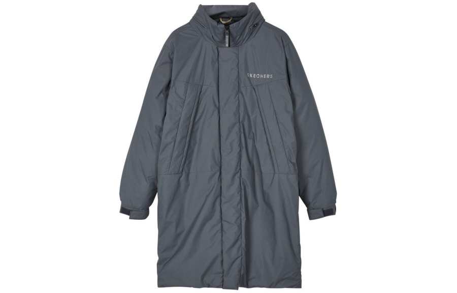 Skechers Colorful Down Jacket Unisex Charcoal Gray