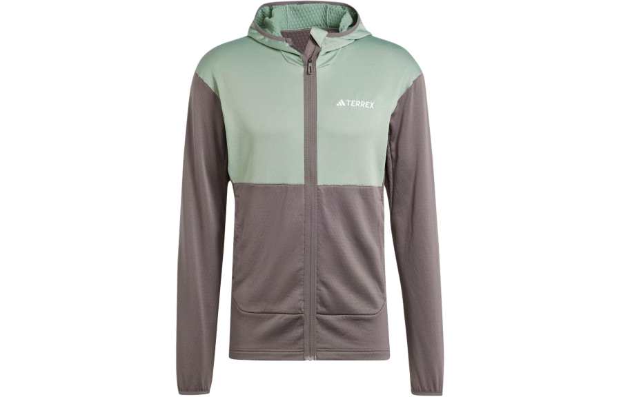 Adidas Adidas Terrex Xperior Light Fleece Hooded Jacket Jackets & Coats Men's Charcoal Gray