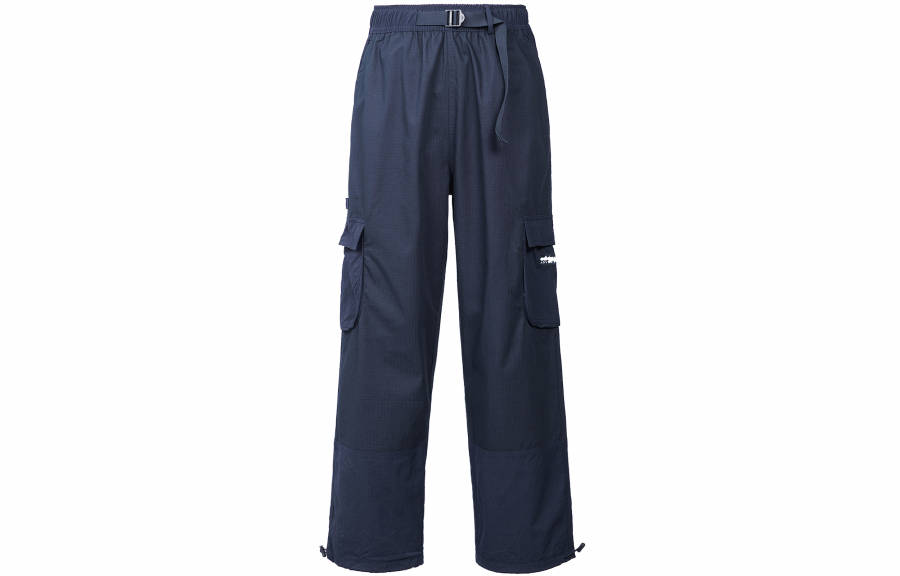 Adidas Originals Knitted Sweatpants Men's Navy Blue Moderate Straight Fit Pants