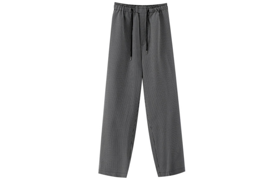 F426 Casual Pants Unisex Gray Moderate Straight Fit Pants
