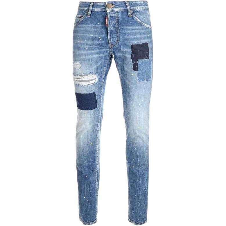 DSQUARED 2 Dsquared2 Patchwork Logo Detailed Jeans