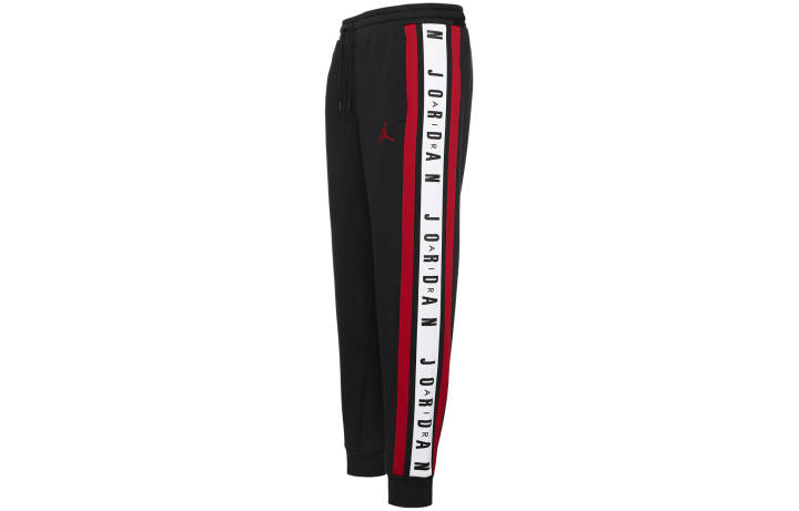 Jordan Jordan Logo Print Patchwork Fleece Lined Thermal Retro Sports Elastic Cuff Knitted Sweatpants Men's Black