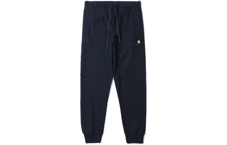 Carhartt WIP Knitted Sweatpants Men's Navy Blue Moderate Cuffed Pants