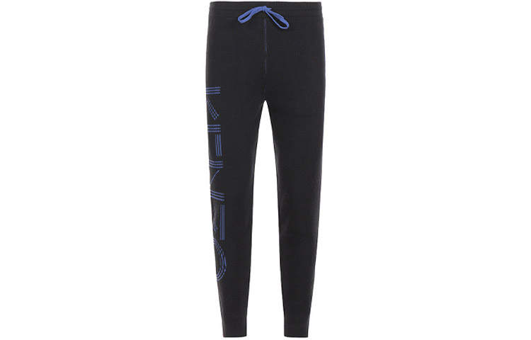 KENZO Knitted Sweatpants Men's Black Moderate Straight Fit Pants