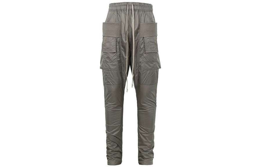 RICK OWENS Knitted Sweatpants Men's Green Moderate Straight Fit Pants