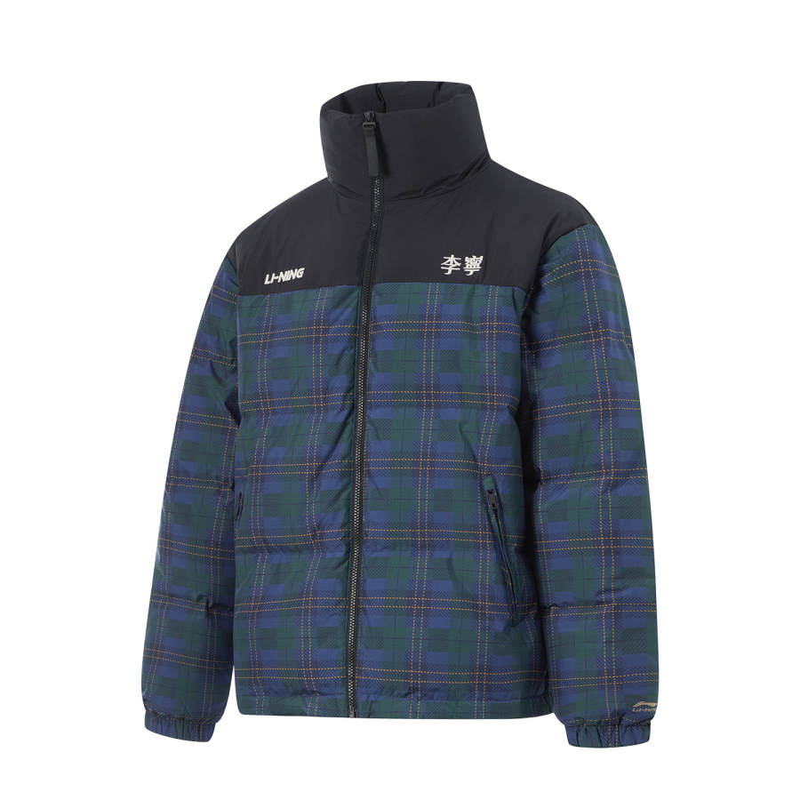 Li-Ning Li Ning Down Jacket Unisex Plaid All Over Print