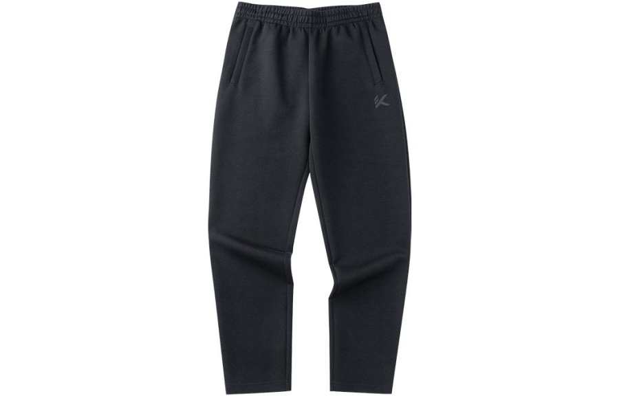 ANTA Basketball Collection Knitted Sweatpants Men's Black Moderate Straight Fit Pants