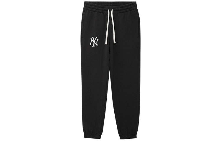 New Era New York Yankees MLB Collection, New York Yankees Logo Plush Cuffed Socks Knitted Sweatpants Unisex Black