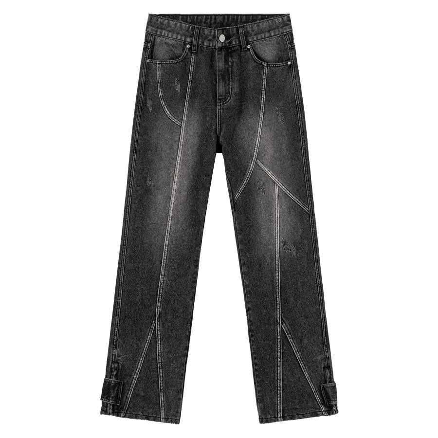 XINYINSU Holes And Zippers Design Unisex Jeans