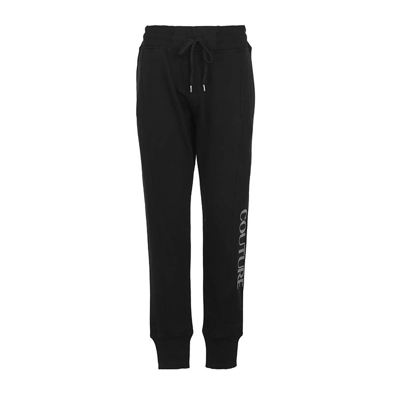 VERSACE JEANS COUTURE Knitted Sweatpants Men's Black Moderate Cuffed Pants