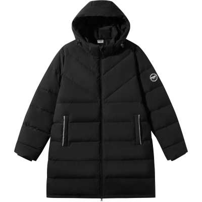 Pony Down Jackets Unisex Black Hooded Moderate