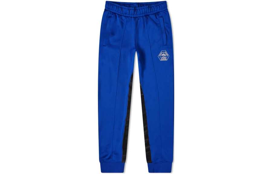 PUMA Knitted Sweatpants Unisex Blue Moderate Cuffed Pants