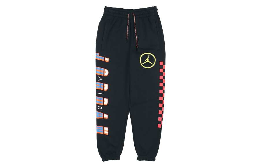 Jordan Jordan Large Logo Fleece Lined Casual Brushed Fabric Knitted Sweatpants Men's Black