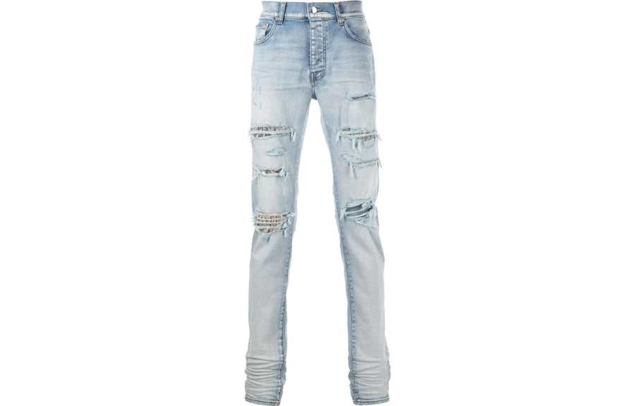 AMIRI Panelled Ripped Distressed Skinny Jeans