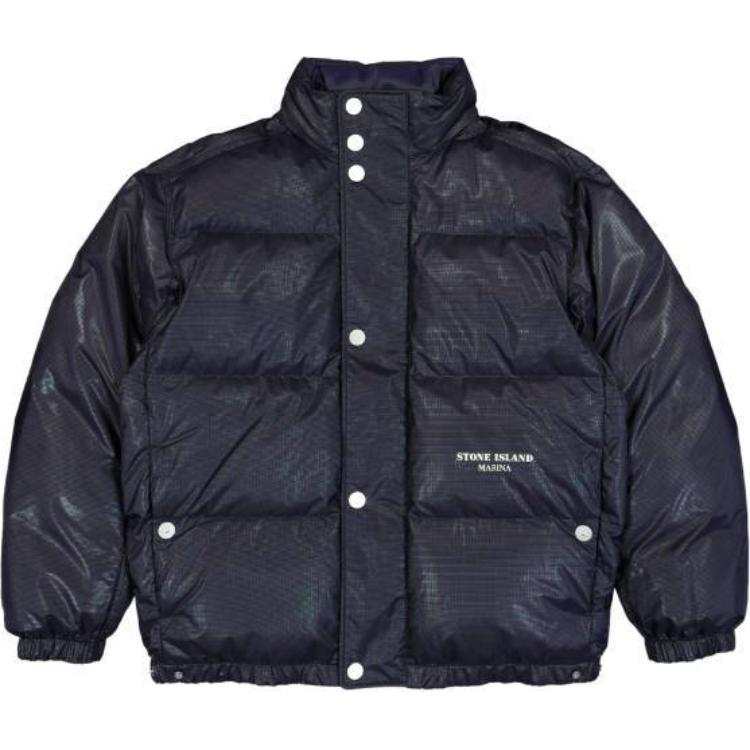 STONE ISLAND S.I. Marina Logo Printed Puffer Jacket