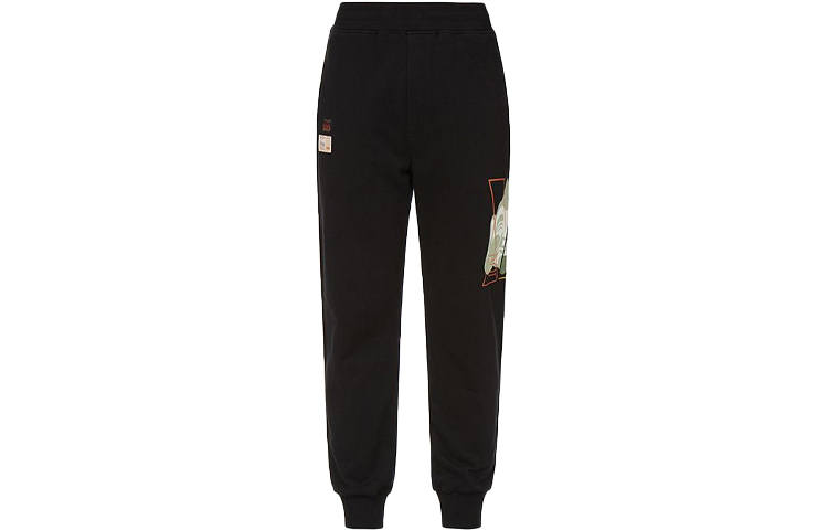 EVISU EVISU Knitted Sweatpants Men's Black Moderate Cuffed Pants