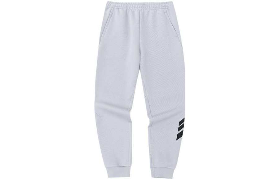 ANTA Knitted Sweatpants Men's Gray Thickened Straight Fit Pants