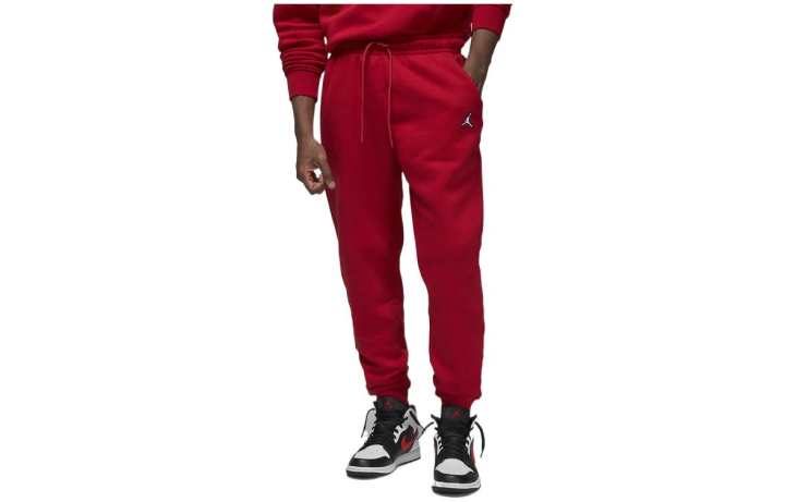 Jordan Jordan Brooklyn Knitted Sweatpants Men's Red Moderate Cuffed Pants
