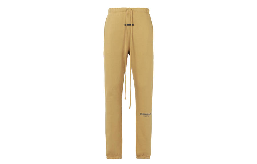Fear Of God Essentials FW21 Sweatpants Amber Rubber Label Long Drawstring Loose Fit Fleece Lined Sweatpants American