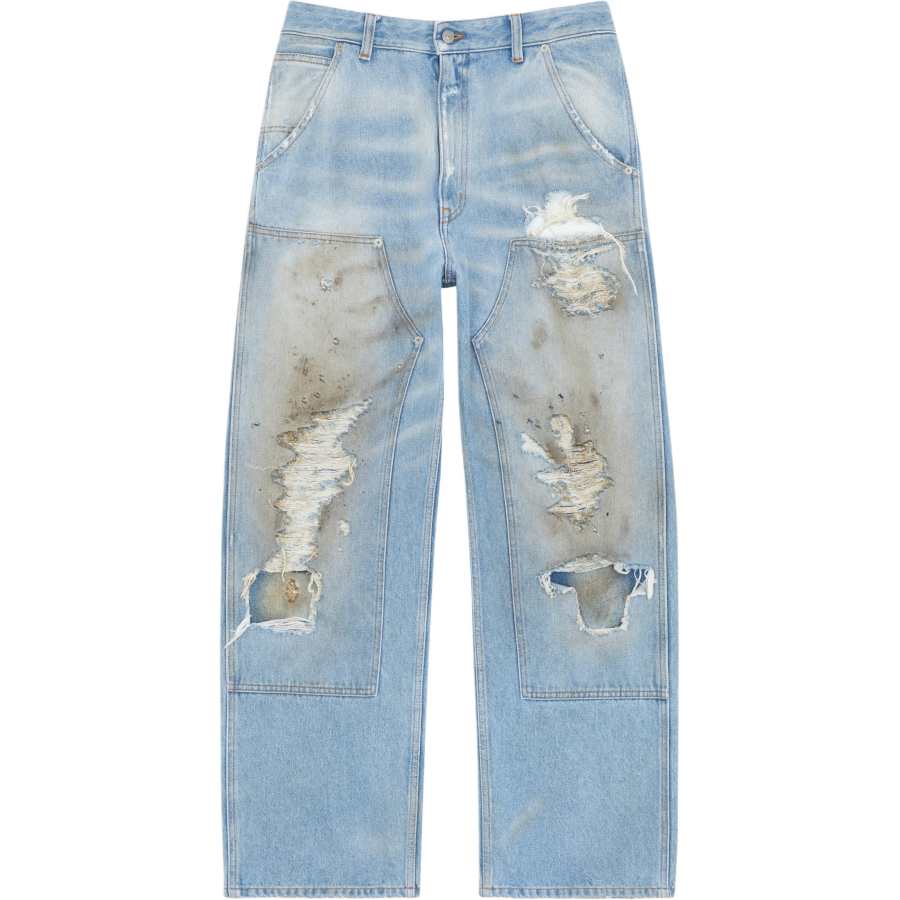 MM6 Maison Margiela Distressed Straight Leg Jeans