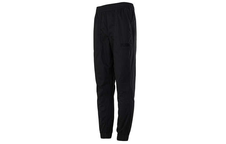 PUMA PUMA Knitted Sweatpants Men's Black Moderate Cuffed Pants