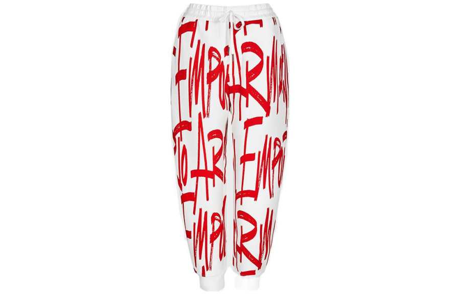 EMPORIO ARMANI Knitted Sweatpants Men's Red White