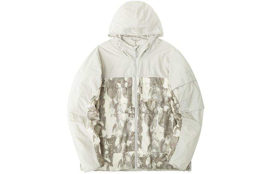 Anta Outdoor Collection Trench Coat Men's Jade Gray/All Over Print