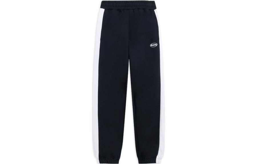 Li-Ning Li Ning Lifestyle Collection, Side Color Block Elastic Cuff Fleece Lined Sweatpants Knitted Sweatpants Men's Black