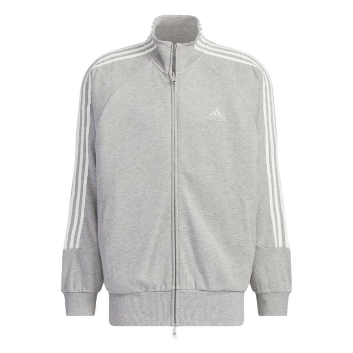 Adidas Adidas 3 Stripes KNIT TRACK TOP Jackets & Coats Unisex Medium Heather Gray
