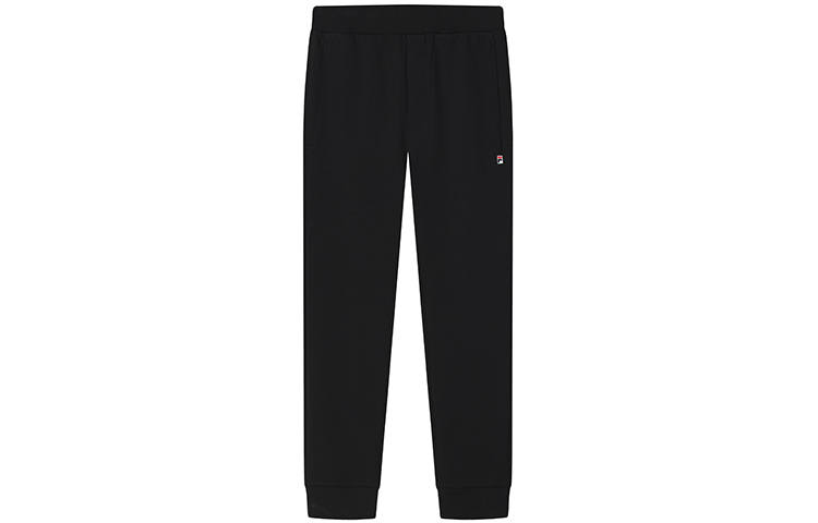 FILA Knitted Sweatpants Men's Jet Black Moderate Pencil Pants