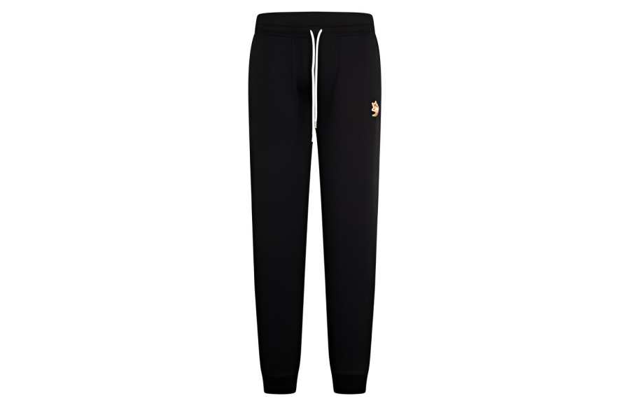 Maison Kitsune Knitted Sweatpants Men's Black Moderate Straight Fit Pants