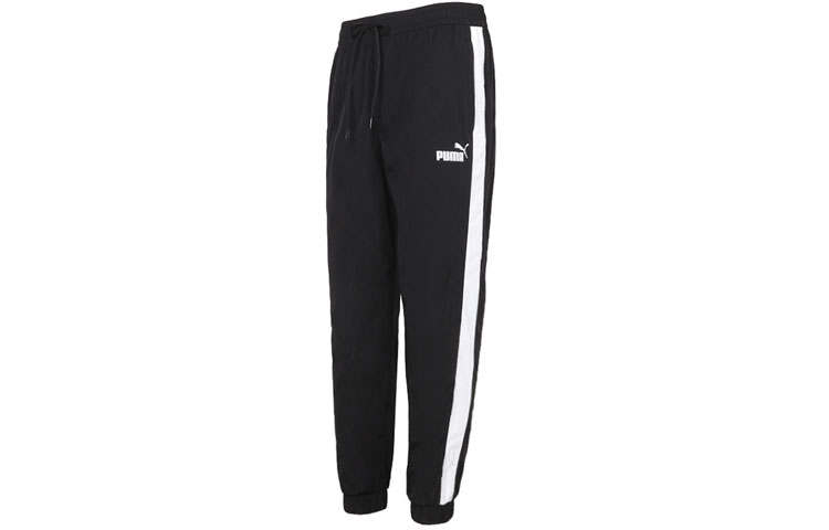 PUMA Knitted Sweatpants Men's Black Moderate Straight Fit Pants