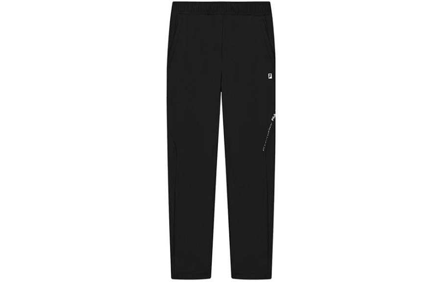 FILA Knitted Sweatpants Men's Black Moderate Straight Fit Pants