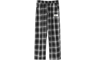 BIRDTALK Casual Pants Unisex Black White Plaid Moderate Straight Fit Pants