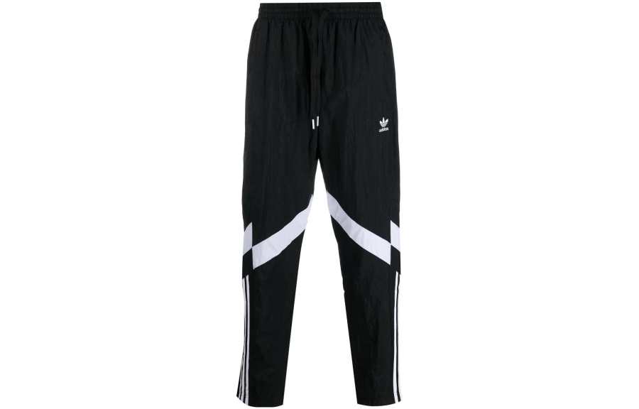 Adidas Originals Knitted Sweatpants Men's Black Moderate Straight Fit Pants