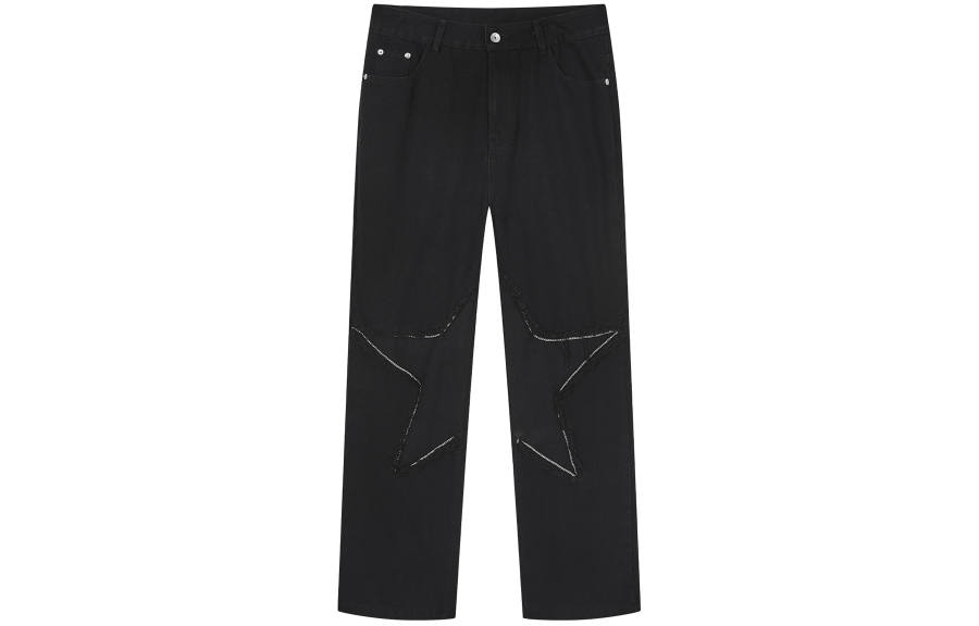 PASET Straight Fit Pants Jeans Unisex Black
