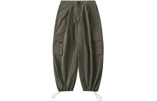 COUNTRY MOMENT Thickened And Fleece Lined Casual Pants Men's Army Green