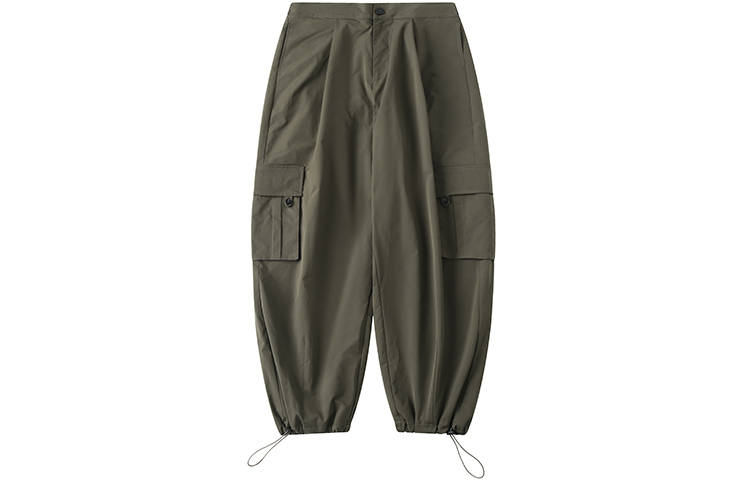COUNTRY MOMENT Thickened And Fleece Lined Casual Pants Men's Army Green